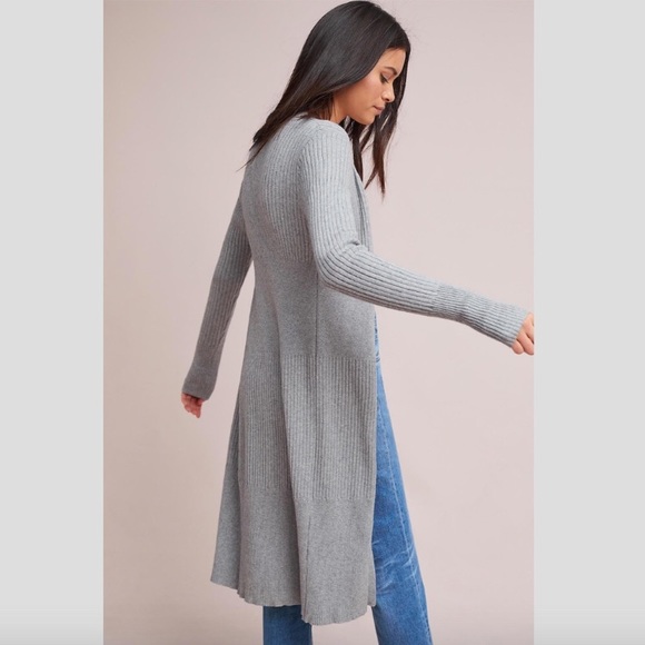 grey long line cardigan